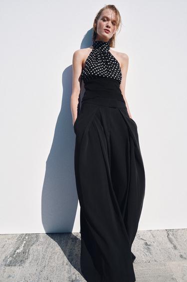 TOP HALTER À POIS - Blanc / Noir de Zara - Image 5