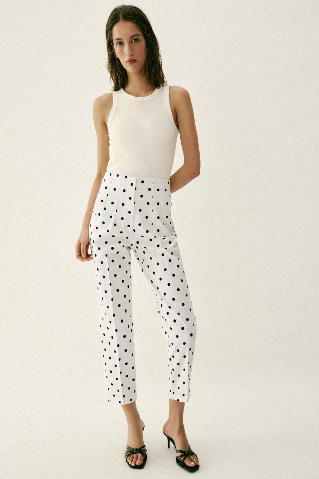 HIGH-WAISTED POLKA DOT PANTS