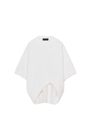 KNIT SHORT SLEEVE JUMPER WITH ASYMMETRIC HEM - Ecru by Zara