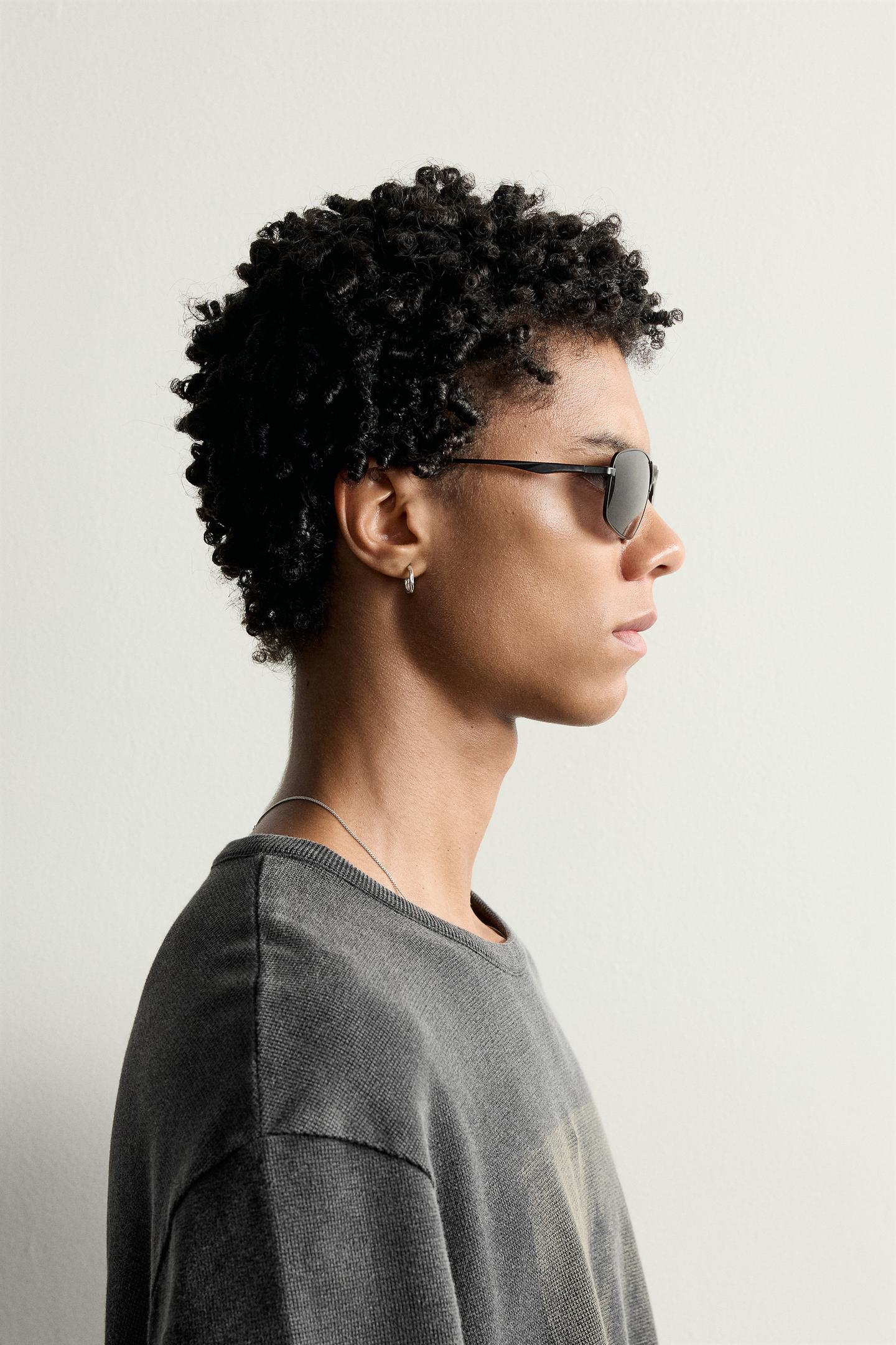 Мужские солнцезащитные очки Zara Oval Sunglasses, цвет: Чёрный — фото 2