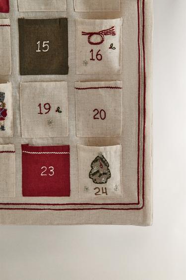 CHRISTMAS EMBROIDERED ADVENT CALENDAR - Multicoloured by Zara - Image 3