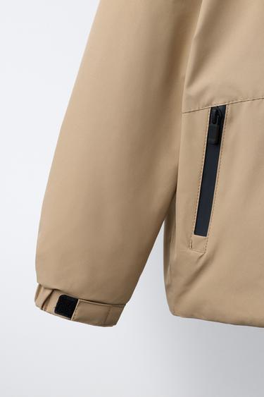 CONTRAST ZIP WATER-REPELLENT PARKA - Light beige by Zara - Image 6