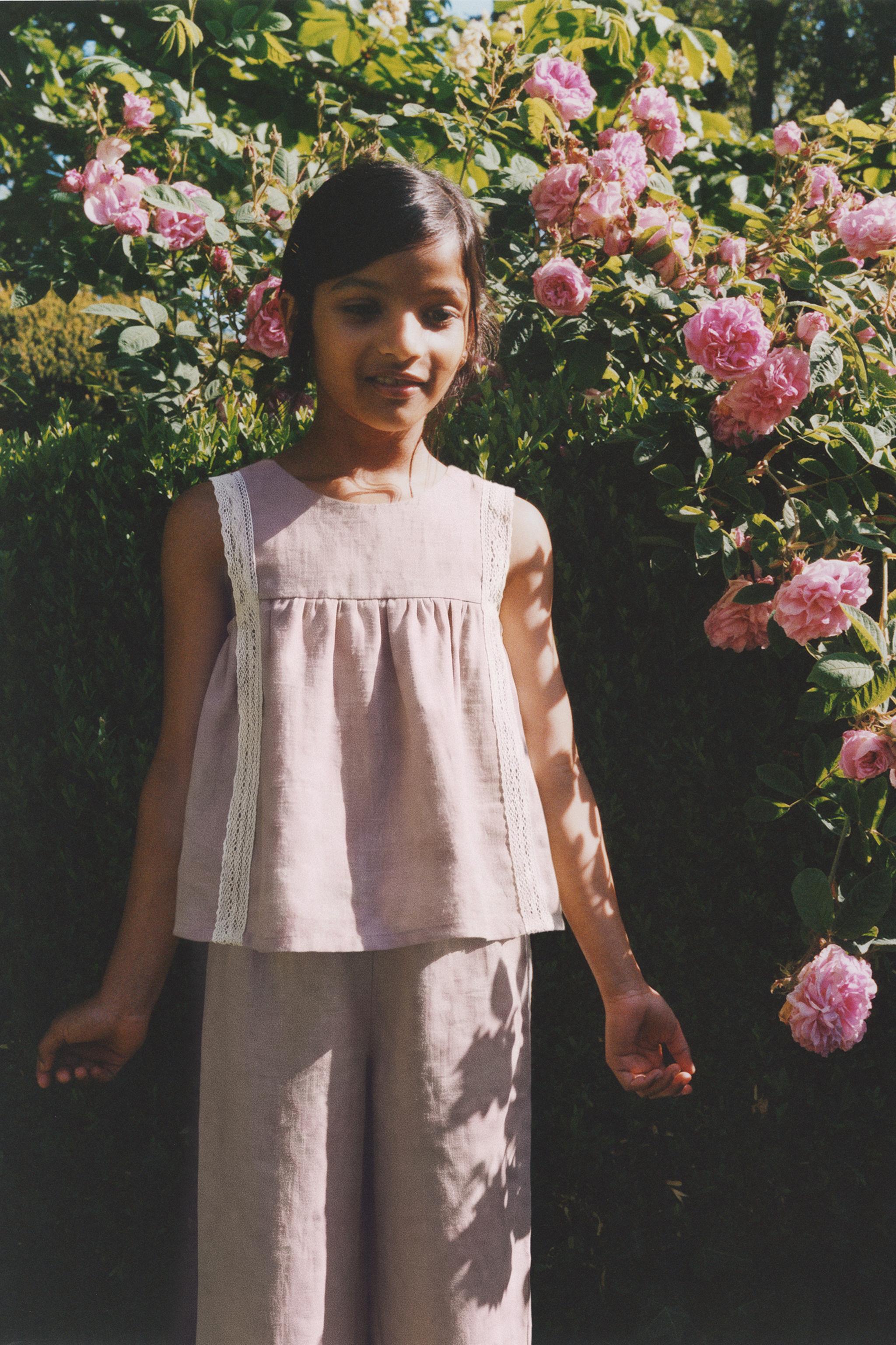 100% LINEN LACE JUMPSUIT — dirty-mauve