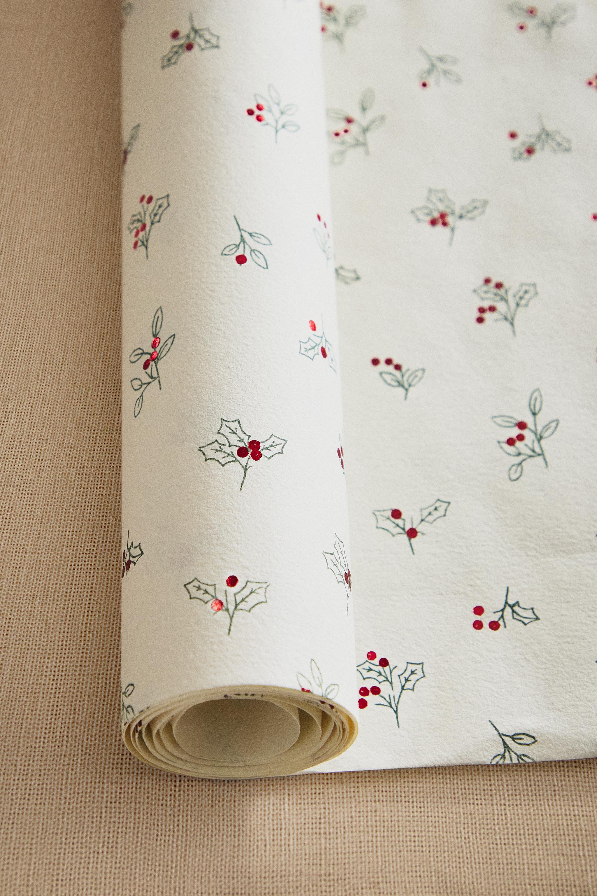 SHINY LEAF CHRISTMAS WRAPPING PAPER