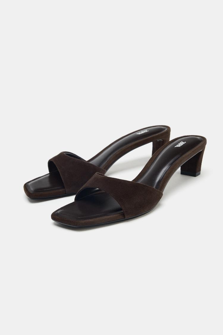 SUEDE HEELED SANDALS