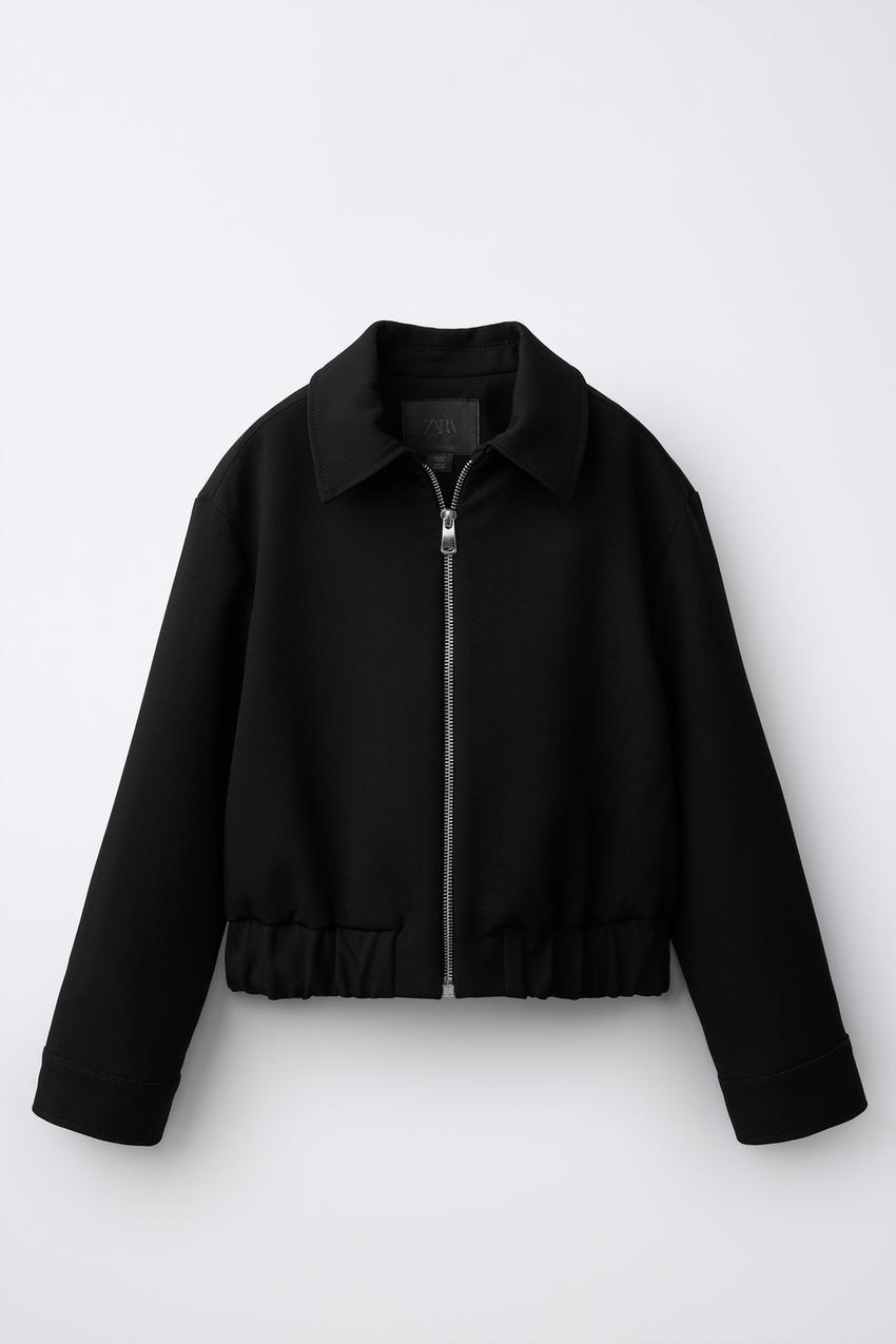 ショート丈無地ジャケット - ブラック | ZARA Japan / 日本