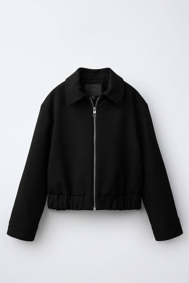 Zara SHORT PLAIN JACKET - Black