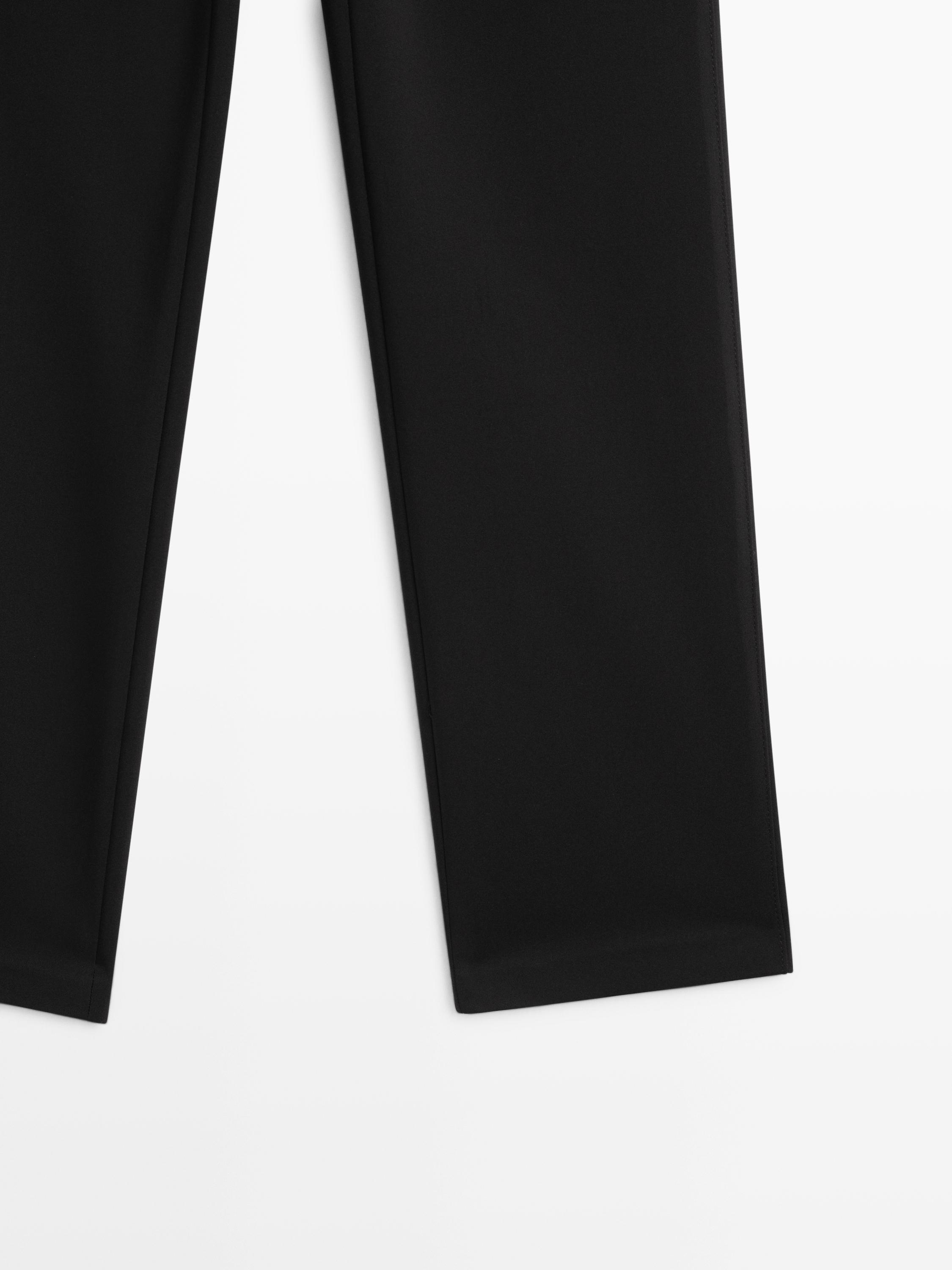 Technical cotton blend trousers