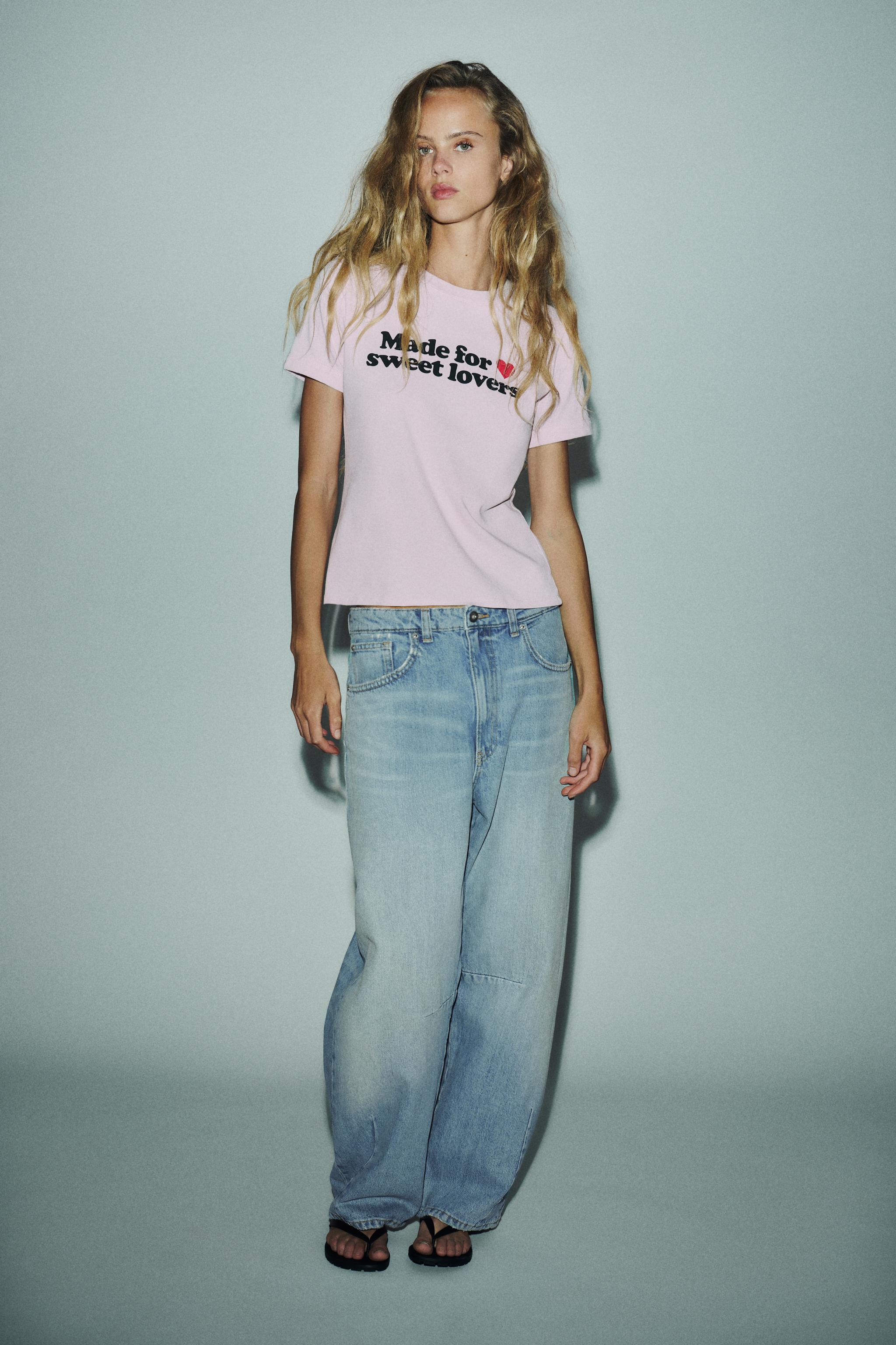 【ZARA】TRFバギーバルーン ミッドライズデニムパンツ 8727/040 TRF MID-RISE BAGGY BALLOON JEANS - Blue | ZARA United States