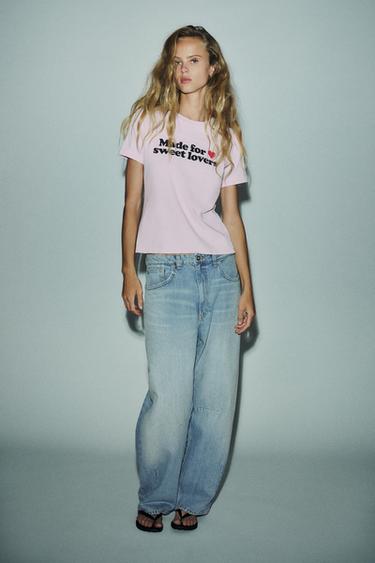 JEANS TRF BAGGY BALLOON CẠP LỠ - Màu xanh nhạt từ Zara