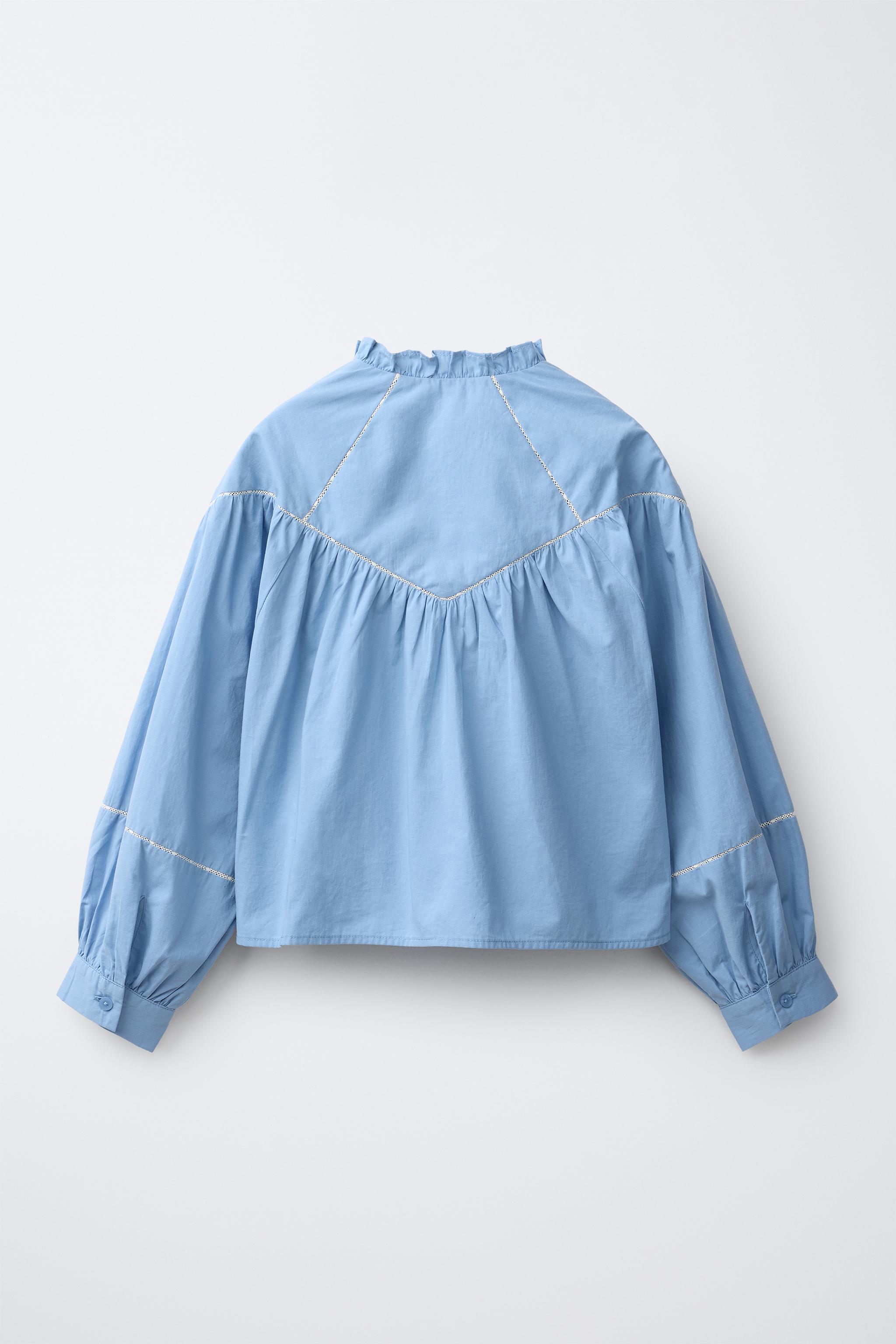Детские рубашки Zara EMBROIDERED ROMANTIC SHIRT — фото 3