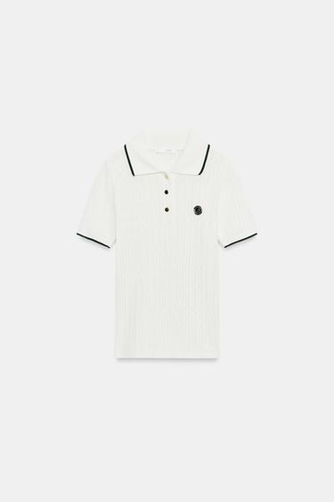 POLO CANALÉ CONTRASTE ZA - Verde / Crudo de Zara