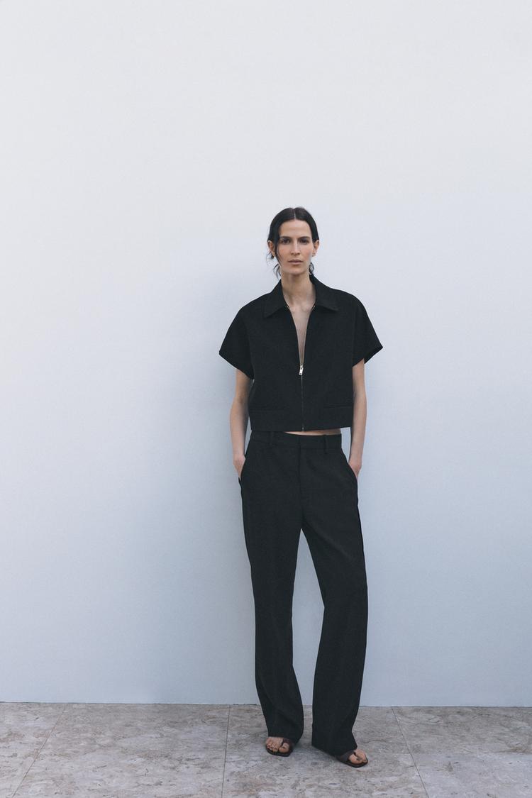 ZW COLLECTION STRAIGHT LEG PANTS - Black | ZARA United States