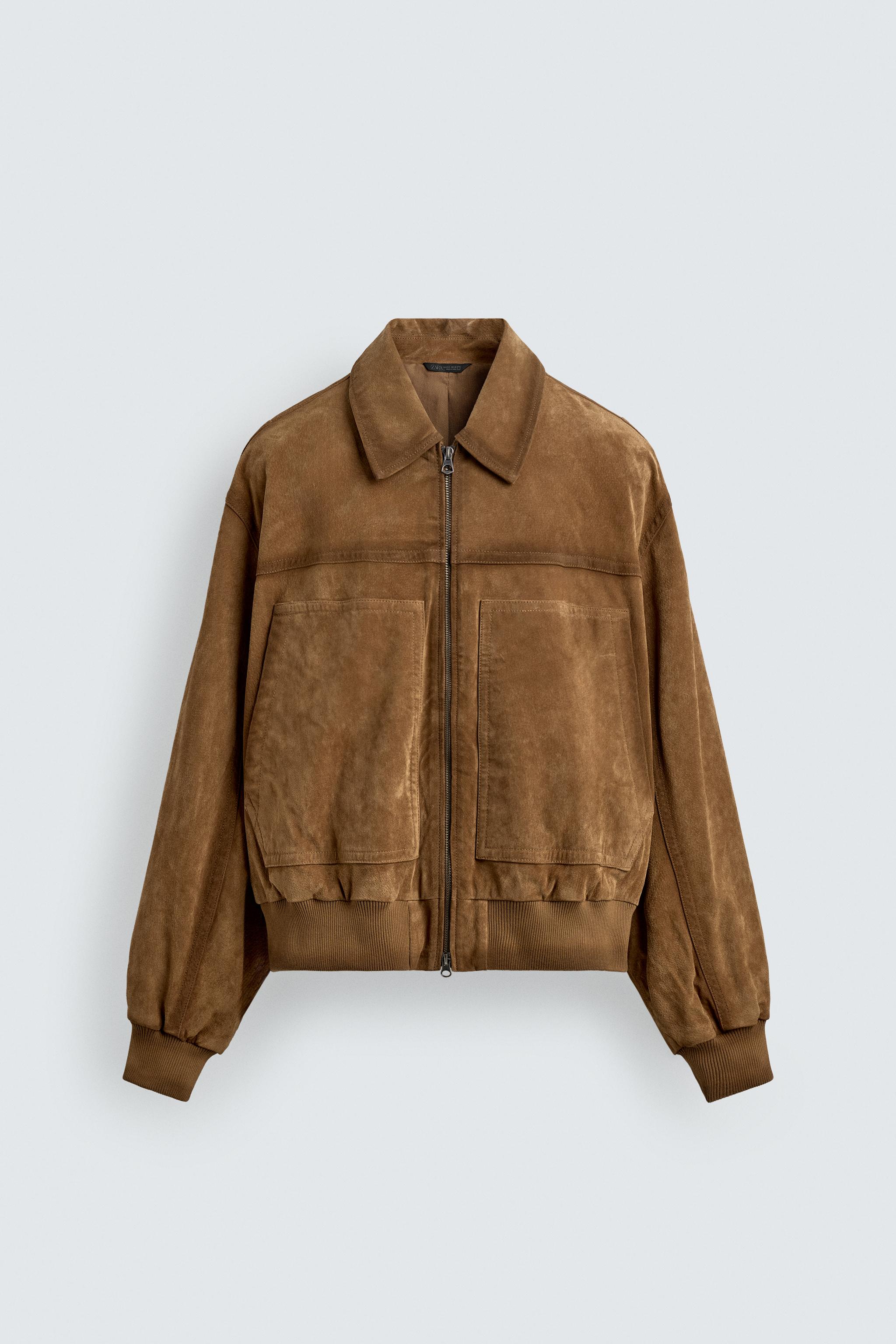 BLOUSON COUPE DÉCONTRACTÉE EN DAIM