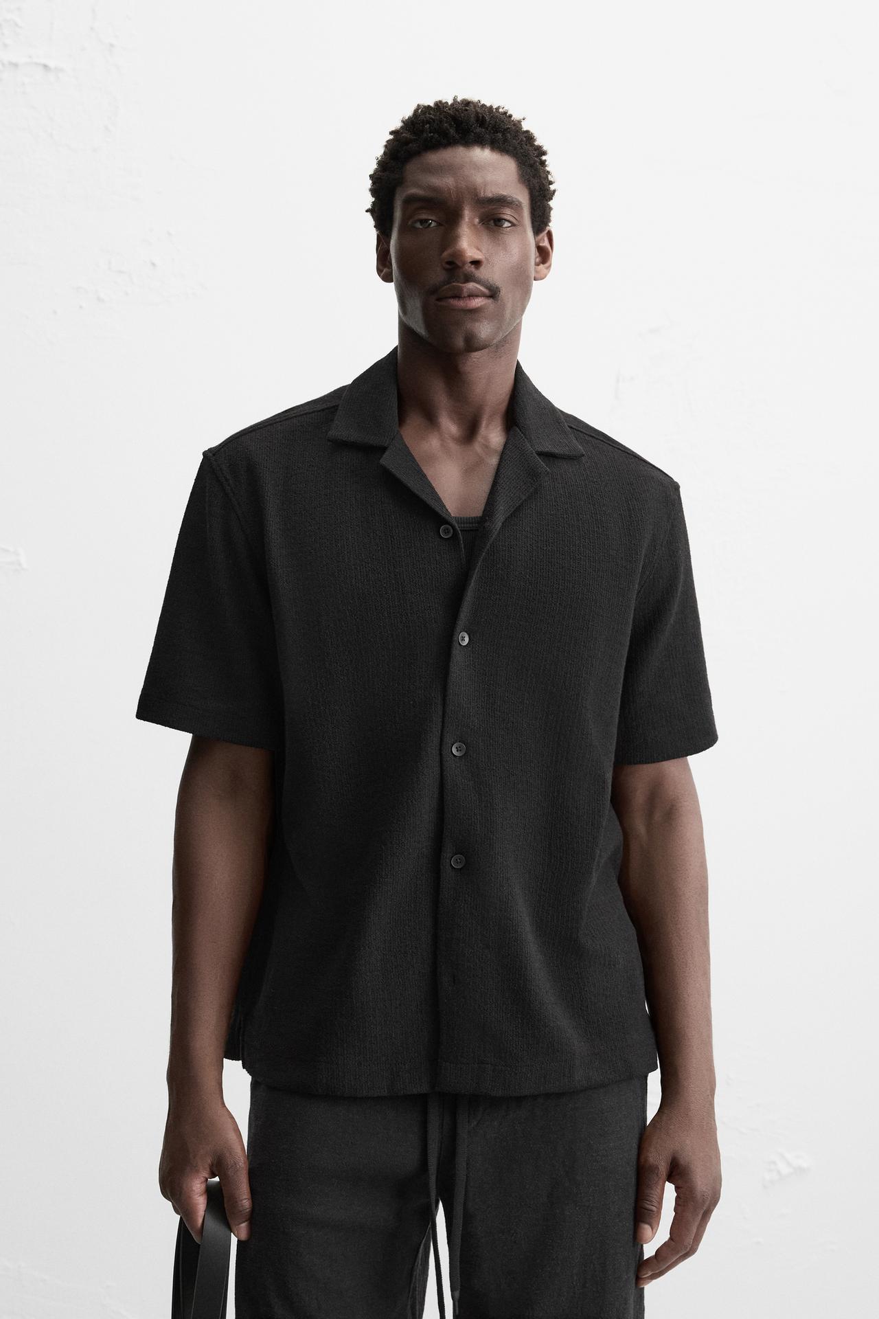 TEXTURED SHIRT - Black by Zara