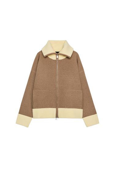 GILET EN MAILLE À FERMETURE ÉCLAIR - Multicolore de Zara