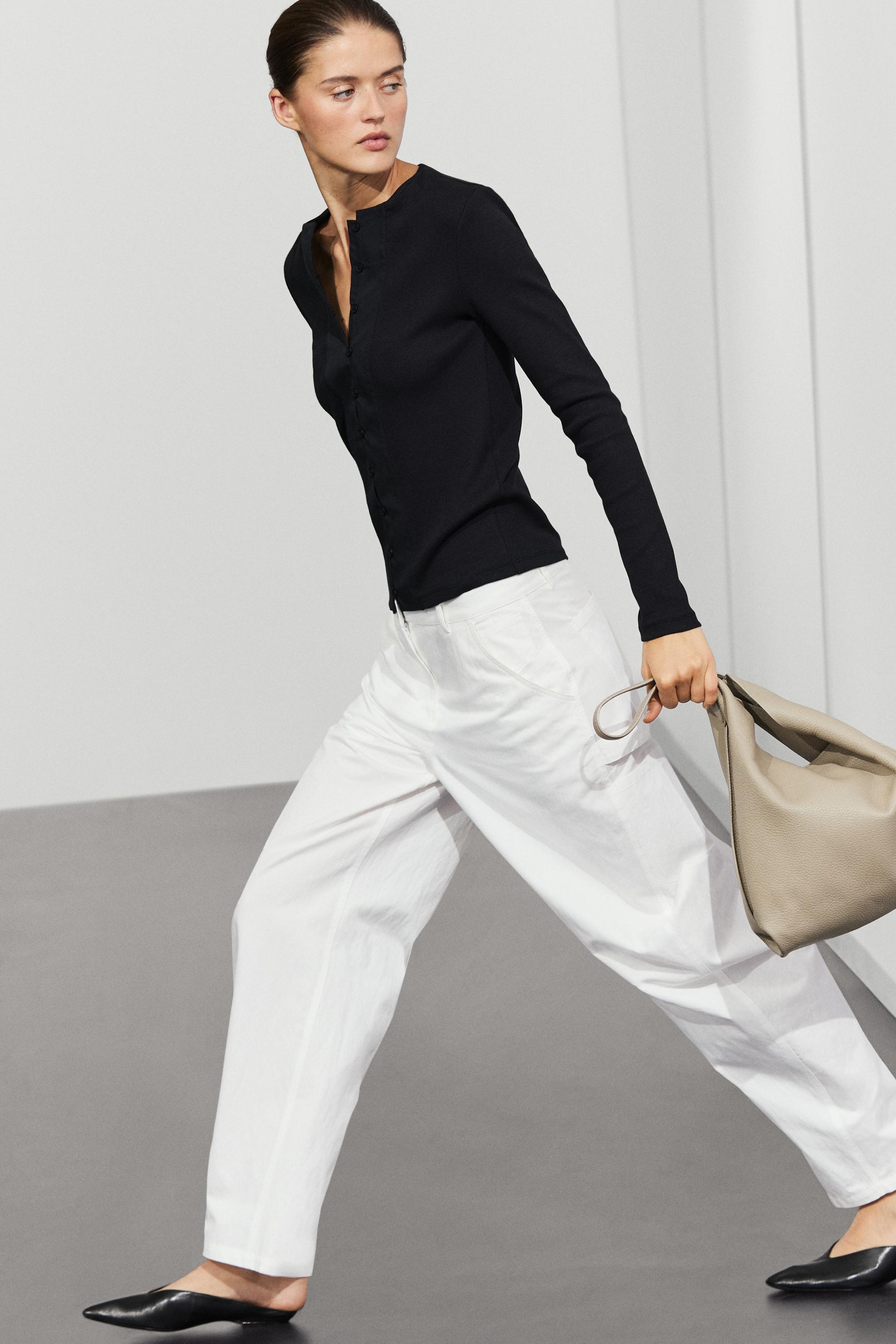 Cotton blend henley T-shirt with button detail