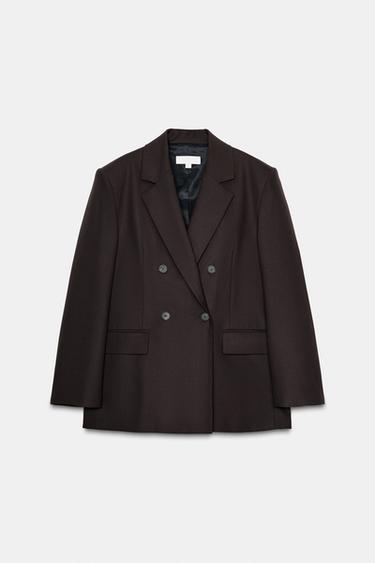 VESTE À BOUTONNAGE CROISÉ AVEC ÉPAULETTES - Marron de Zara - Image 5
