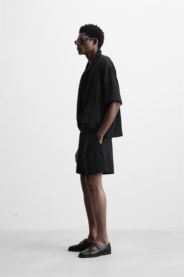 BERMUDA RELAXED FIT JACQUARD - Noir de Zara - Image 3