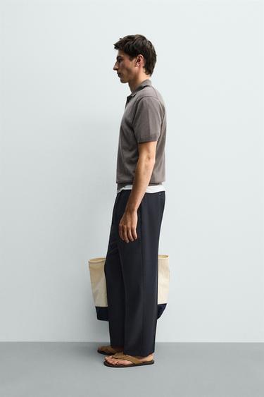 PANTALON REGULAR FIT 100% LAINE - Bleu de Zara - Image 3