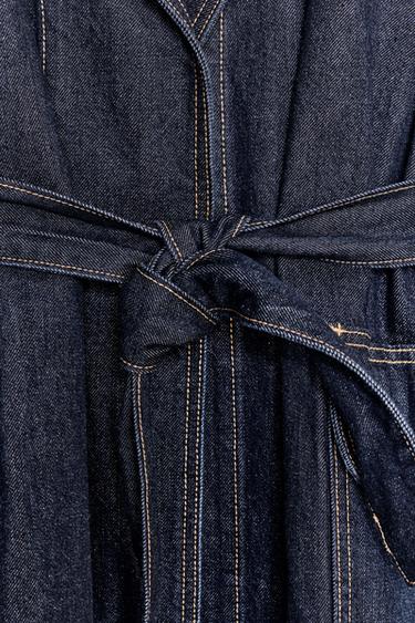 KURZER TRENCHCOAT AUS DENIM, TRF - Dunkles Indigoblau von Zara