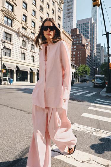 ZW COLLECTION PLEATED TROUSERS - Pink by Zara