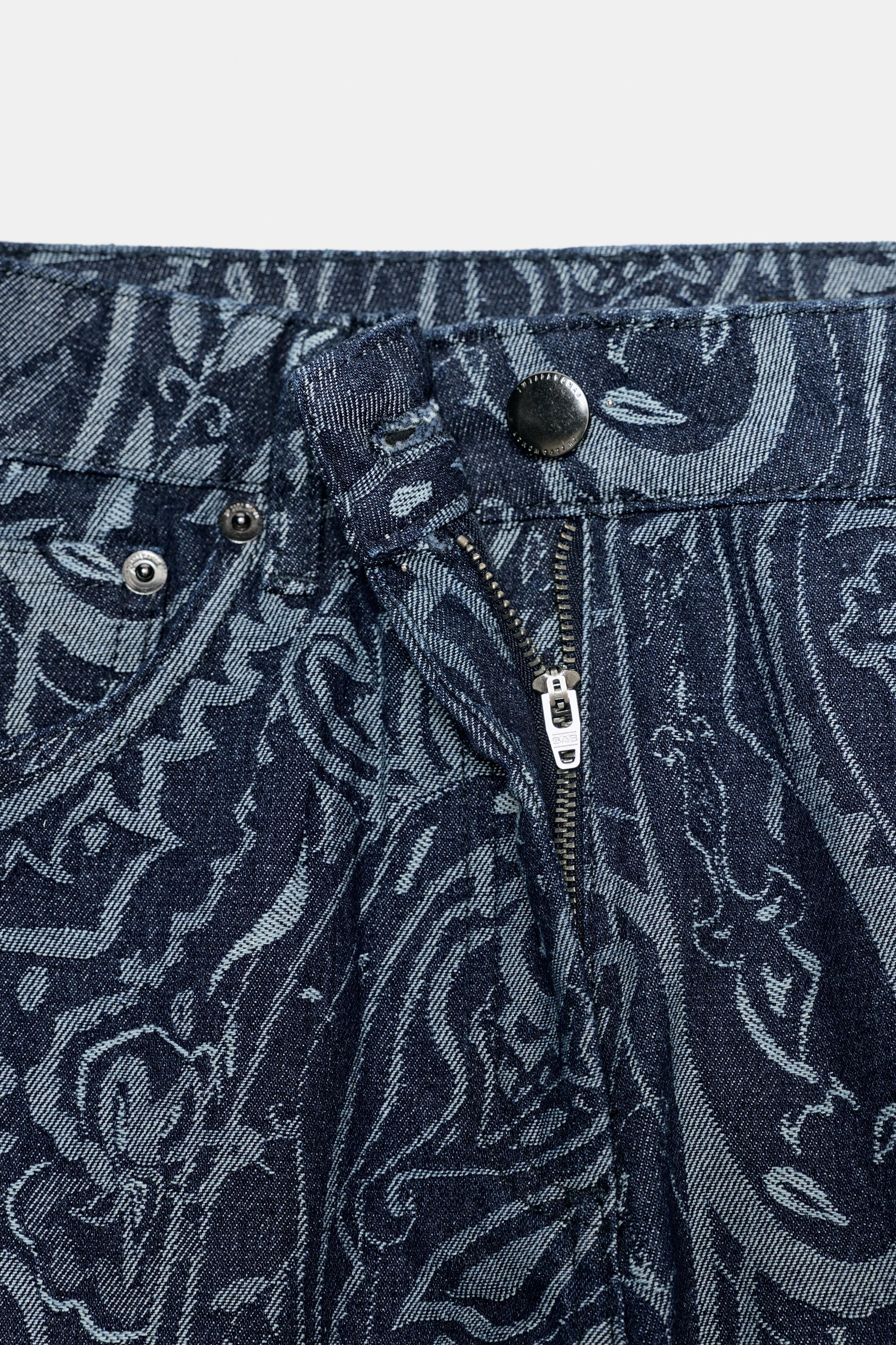 JACQUARD DENIM PANTS ZW COLLECTION
