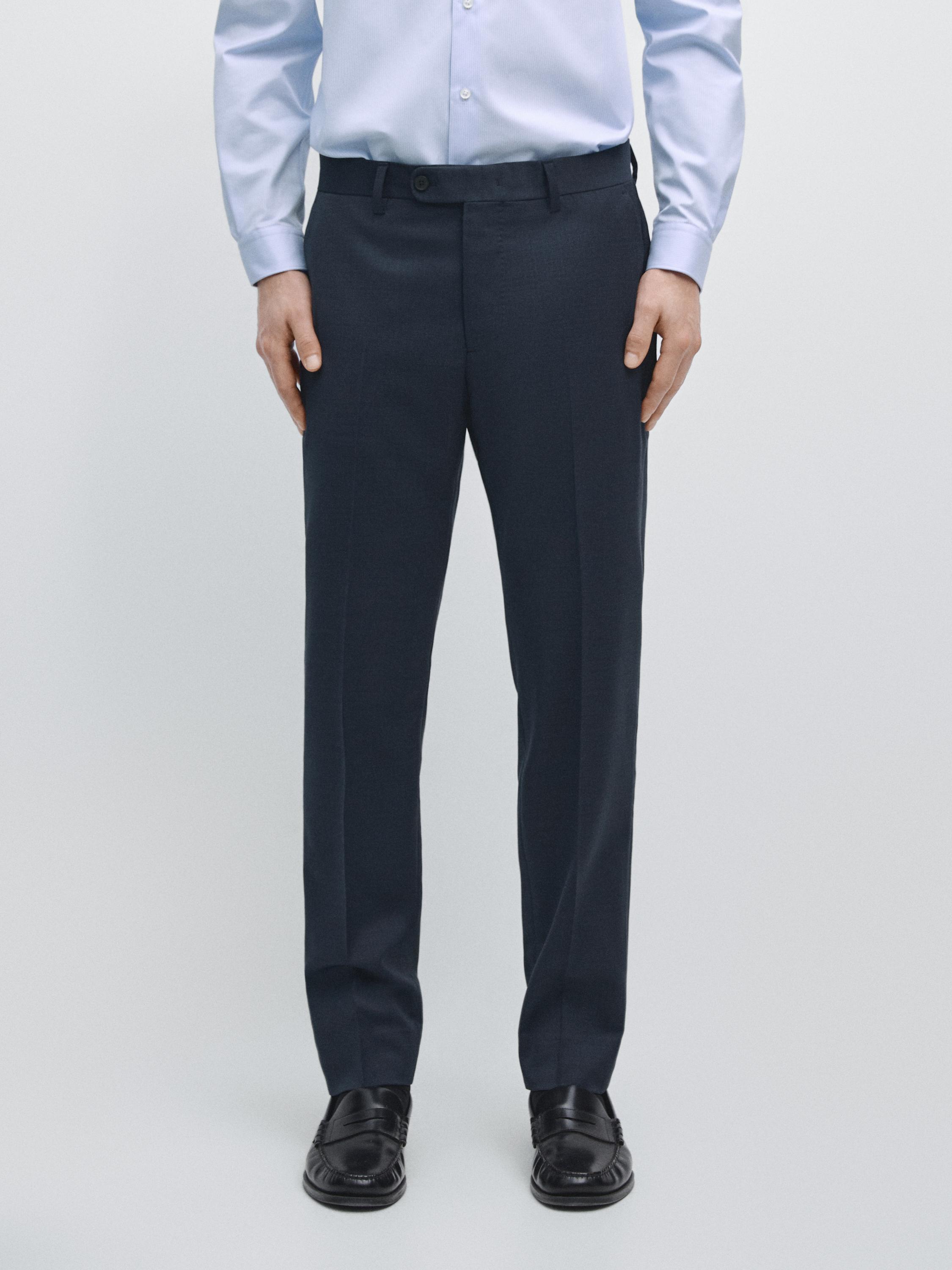 Cold wool suit trousers — Blue