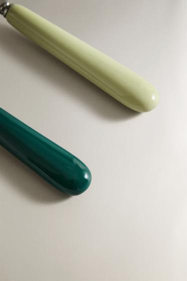 SALAD CUTLERY SET WITH CERAMIC HANDLE (SET OF 2) - GREEN by Zara - Image 2
