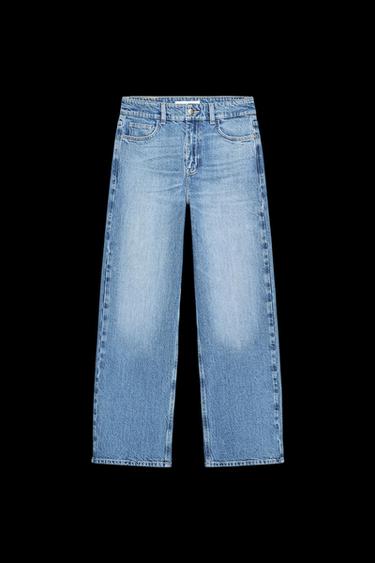 JEANS Z1975 STRAIGHT TIRO ALTO TOBILLEROS - Azul medio de Zara - Imagen 0