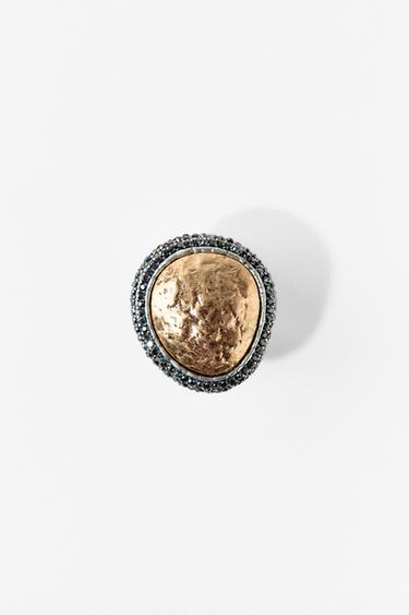 MAXI RING WITH GLITTER TEXTURE - Gold / Silver by Zara