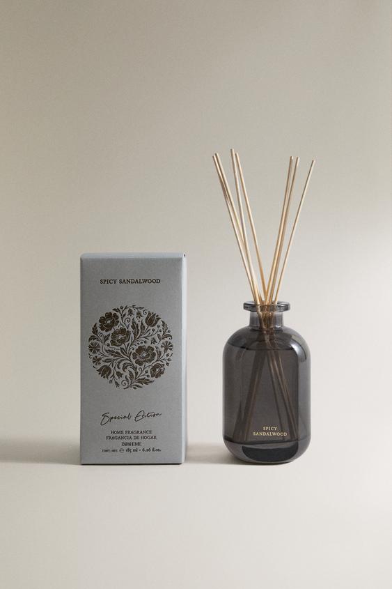 (185 ML) DIFUSOR DE AMBIENTE COM VARETAS SPICY SANDALWOOD - Cinza-vigoré da Zara - Imagem 0