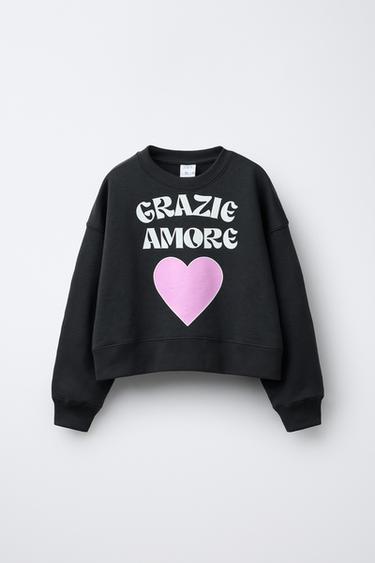 SUDADERA ESTAMPADA - Gris antracita de Zara - Imagen 0