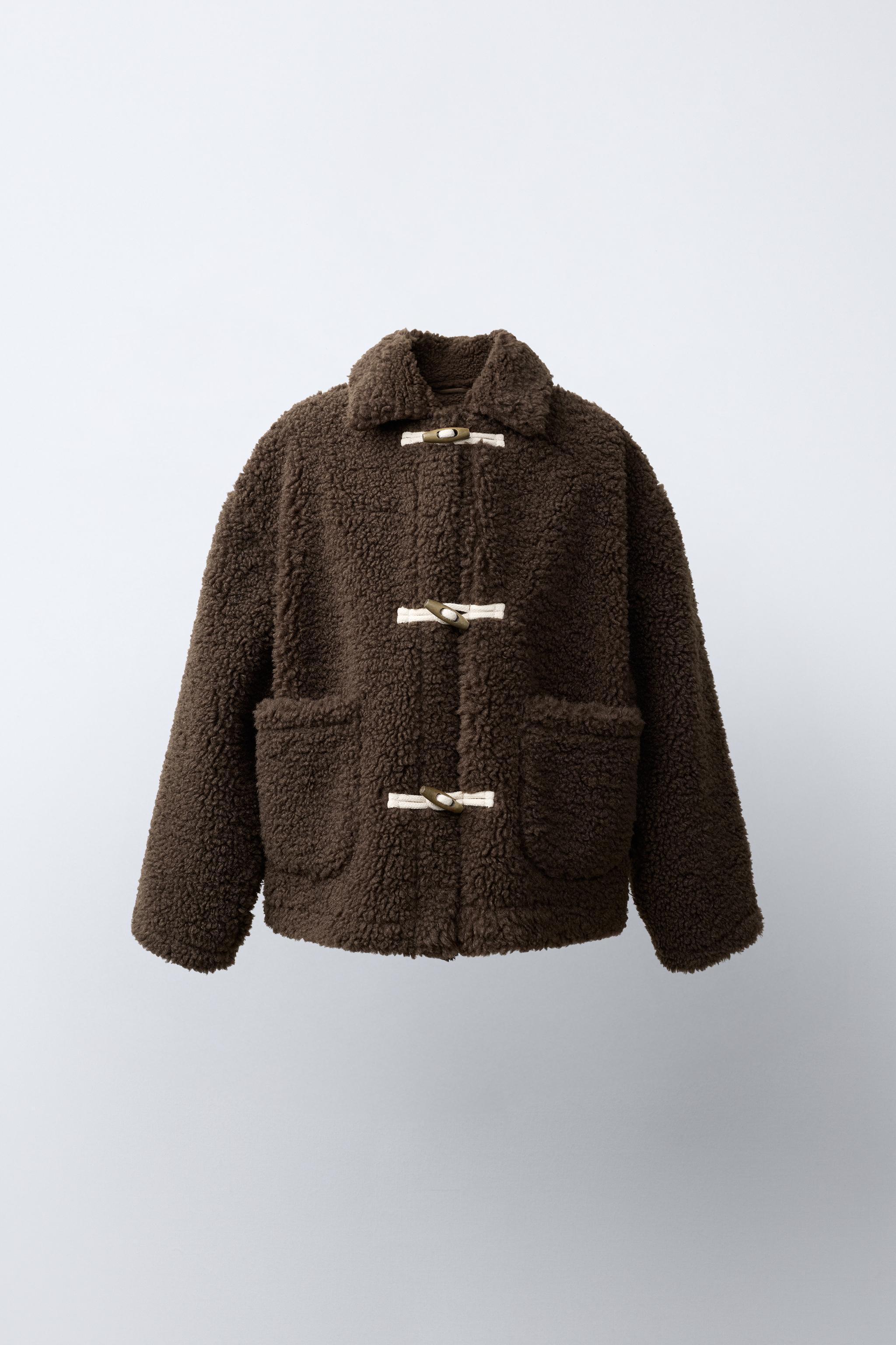 BLOUSON EFFET MOUTON À BRANDEBOURGS