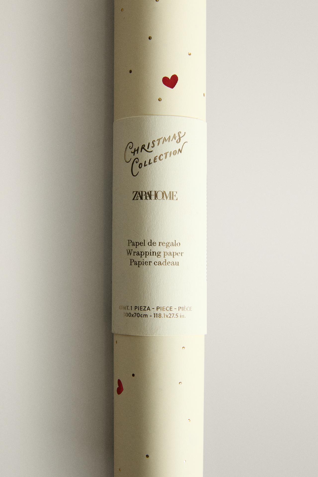CHRISTMAS MINI HEART GIFT WRAP — White
