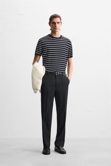 Zara FLOWY KNIT T-SHIRT - striped - Image 0