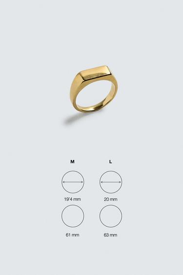 STAINLESS STEEL SIGNET RING - Gold by Zara - Image 5