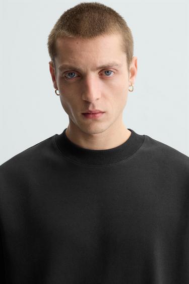 SUDADERA INTERLOCK TÉCNICA - Negro de Zara
