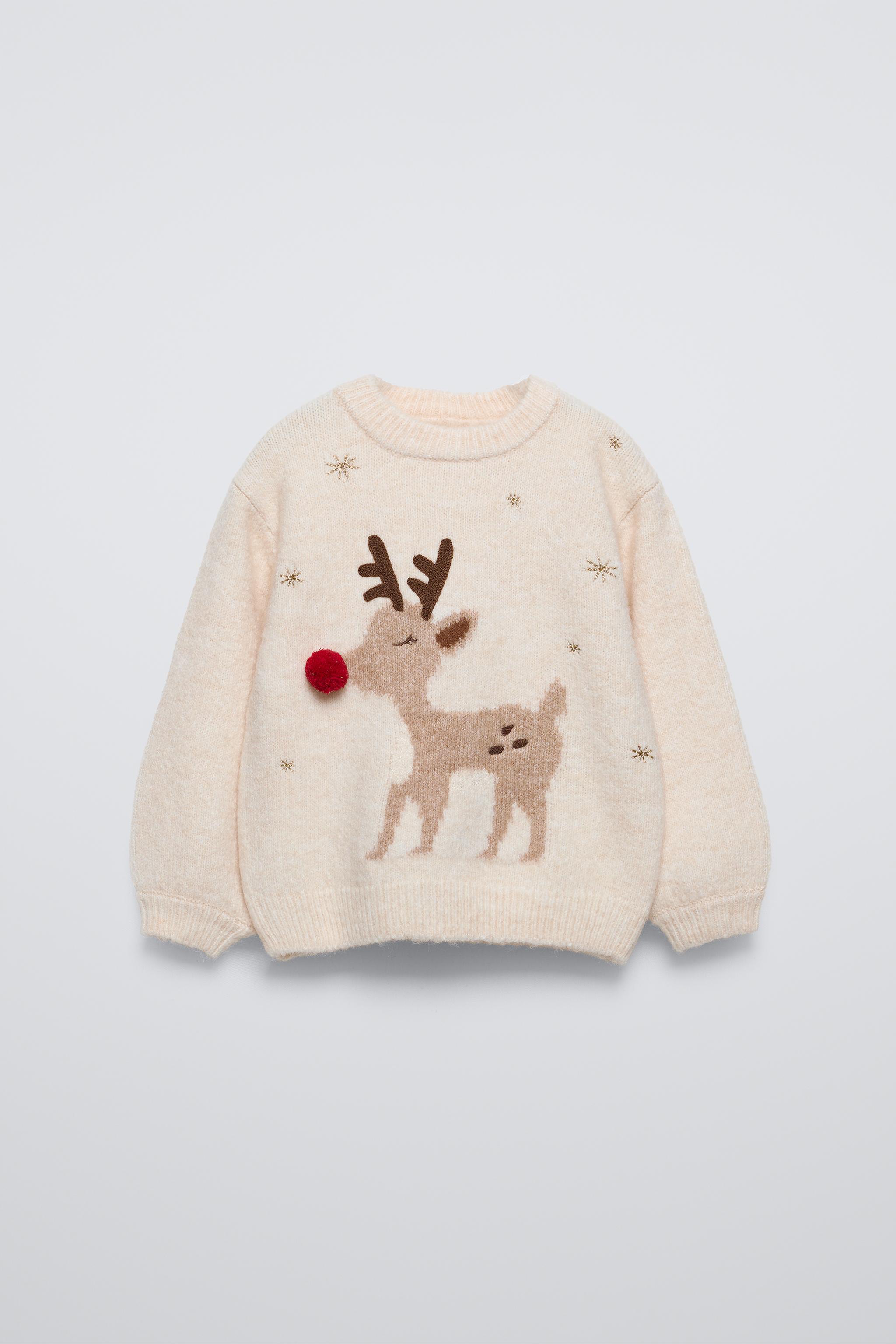 Zara baby girl reindeer hotsell sweater