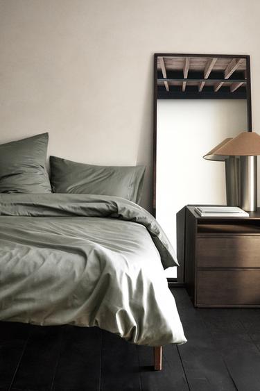 HOUSSE DE COUETTE SATIN (300 FILS) - Bleu / Vert de Zara