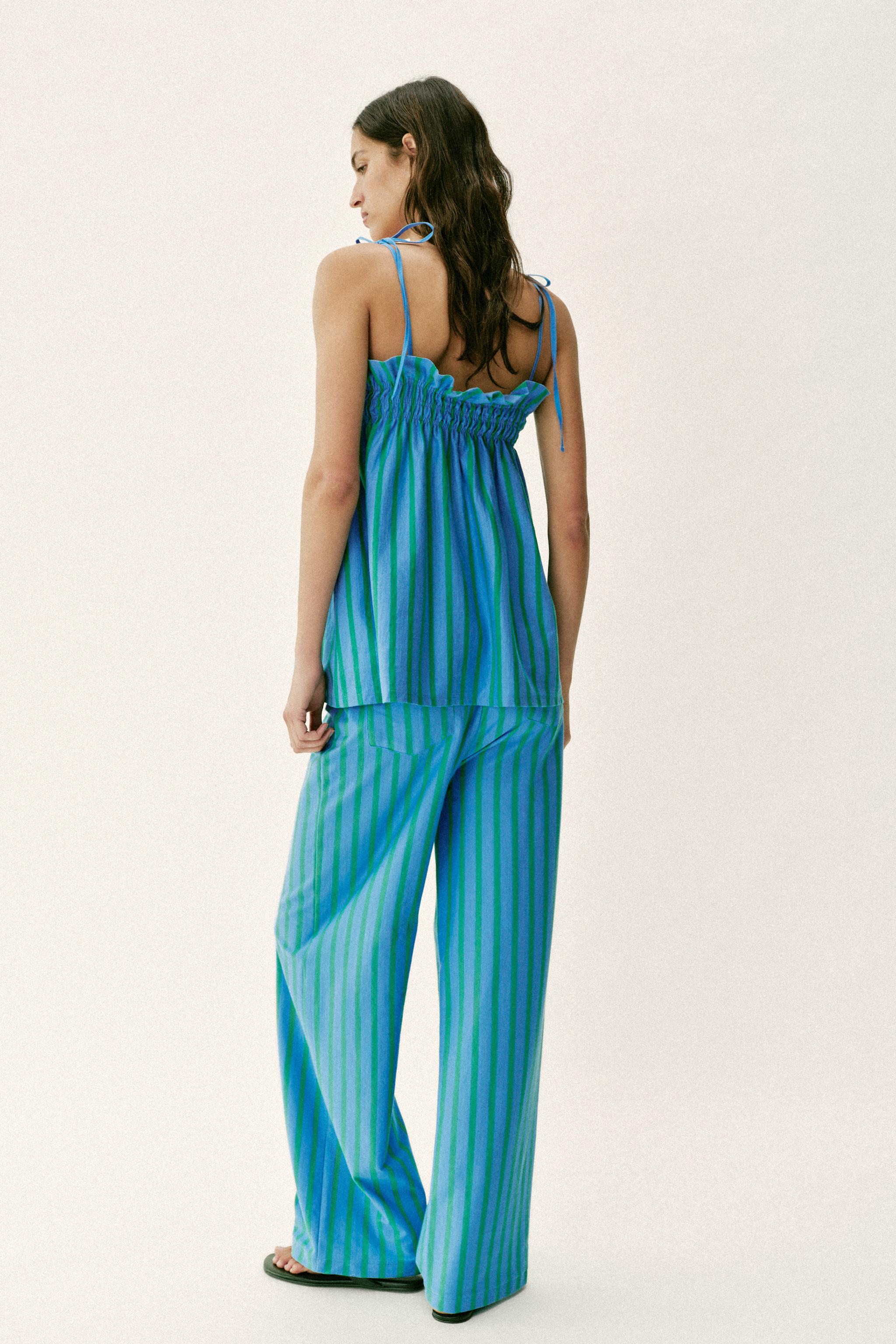 PANTALON PALAZZO À RAYURES