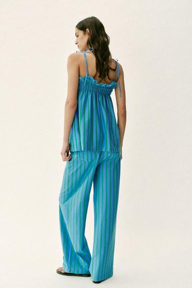 STRIPED PALAZZO TROUSERS - striped by Zara - Image 3