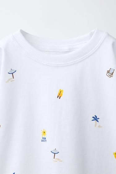 PRINTED T-SHIRT - Oyster-white by Zara - Image 2