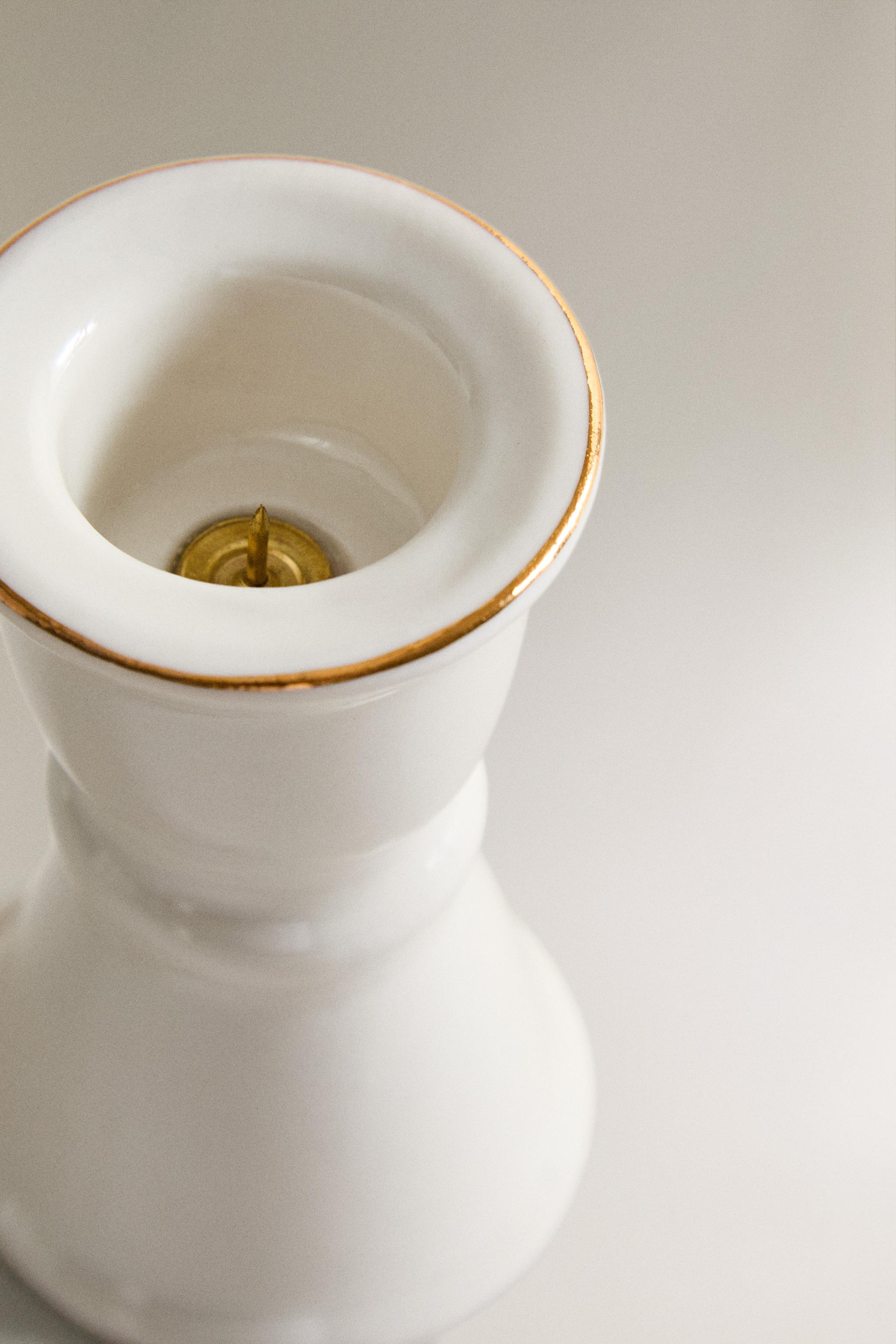 CHRISTMAS PORCELAIN TEALIGHT HOLDER WITH RIM