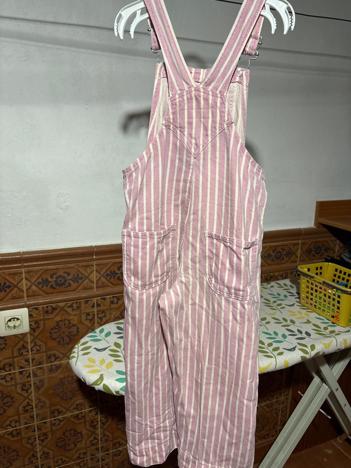STRIPED TWILL DUNGAREES - Image 2