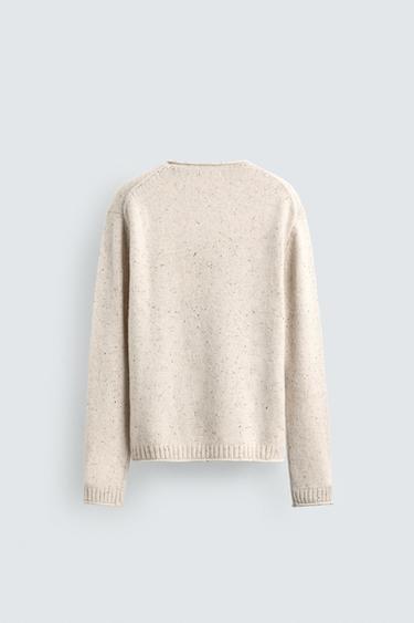 PULL EN LAINE BOUTONNÉ - Écru de Zara - Image 7