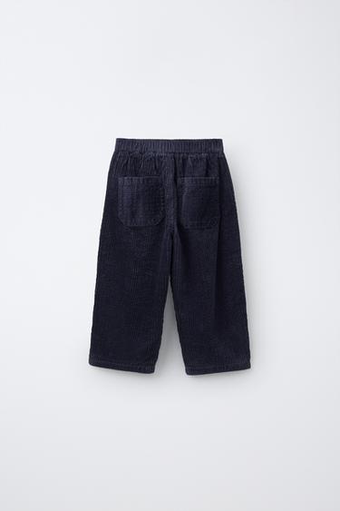 CORDUROY SEERSUCKER BAGGY PANTS — Blue 2