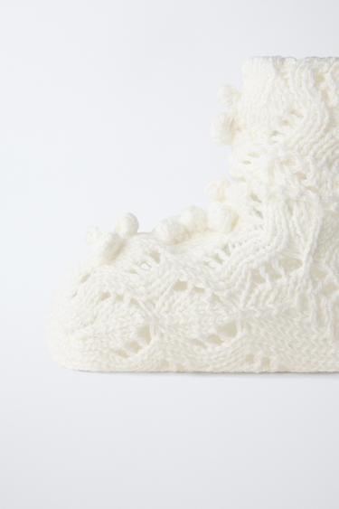 COTTON BOOTIES WITH BOBBLES - Beige by Zara - Image 5