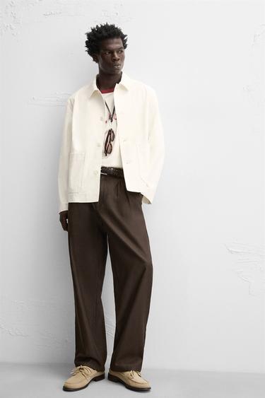 SURCHEMISE REGULAR FIT À POCHES - Blanc cassé de Zara - Image 6