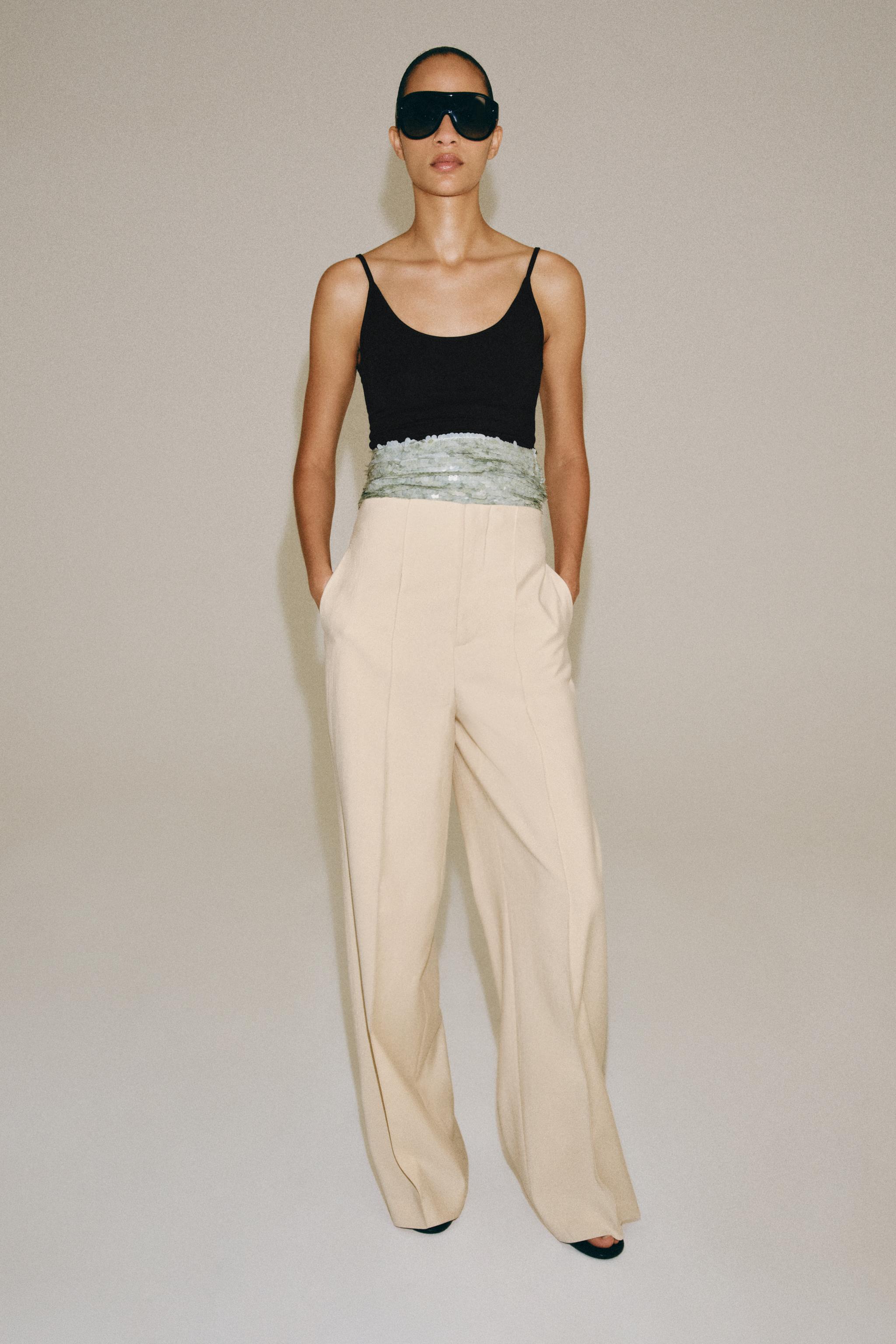 Женские брюки Zara ZW COLLECTION MID-RISE TROUSERS — фото 8